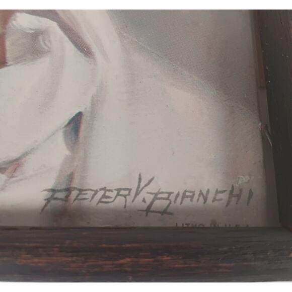 Vintage Peter Bianchi Jesus Christ Head Litho Print Religious Art USA 11 x14 - Picture 4 of 12